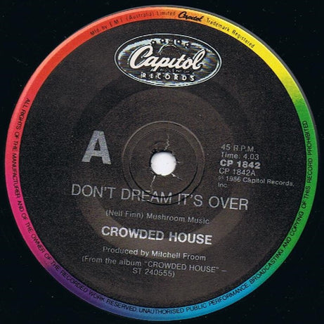 Crowded House : Don't Dream It's Over (7", Single)