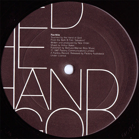 New Order : Touched By The Hand Of God (12")