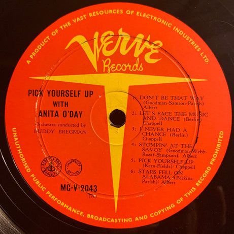 Anita O'Day : Pick Yourself Up (LP, Album, Mono)