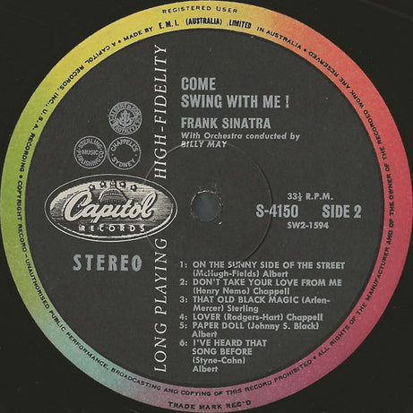 Frank Sinatra : Come Swing With Me! (LP, Album, Club)