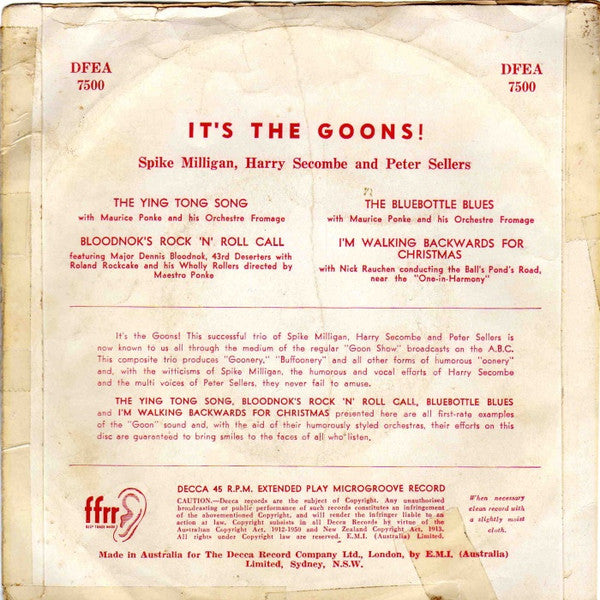 The Goons : It's The Goons (7", EP, Mono)