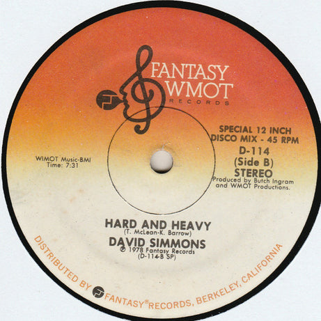 David Simmons (2) : Will They Miss Me / Hard And Heavy (12")
