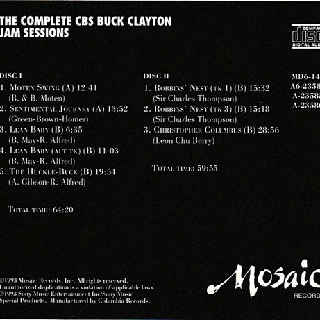 Buck Clayton : The Complete CBS Buck Clayton Jam Sessions (6xCD + Box, Comp, Ltd, Num, RM)