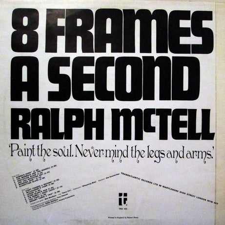 Ralph McTell : Eight Frames A Second (LP, Album, RE)