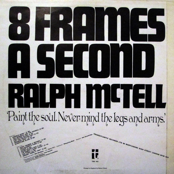 Ralph McTell : Eight Frames A Second (LP, Album, RE)