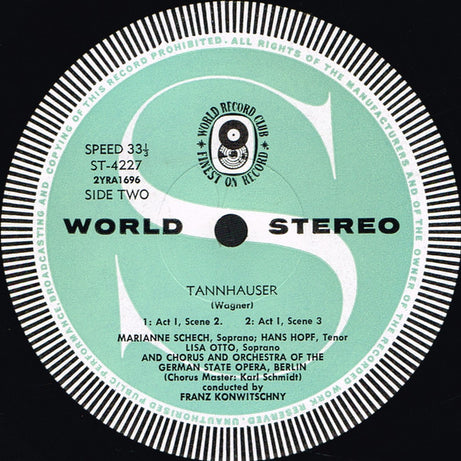 Richard Wagner - Soloists, Chor Der Staatsoper Berlin And Das Orchester Der Staatsoper Berlin / Franz Konwitschny : Tannhäuser (4xLP, Album, Club + Box)