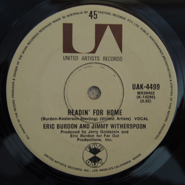 Eric Burdon & Jimmy Witherspoon : Soledad (7", Single)
