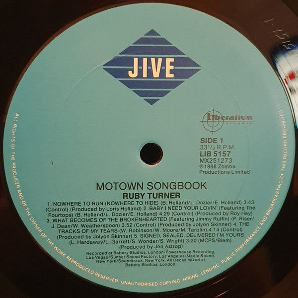 Ruby Turner : The Motown Song Book (LP, Album, Gat)