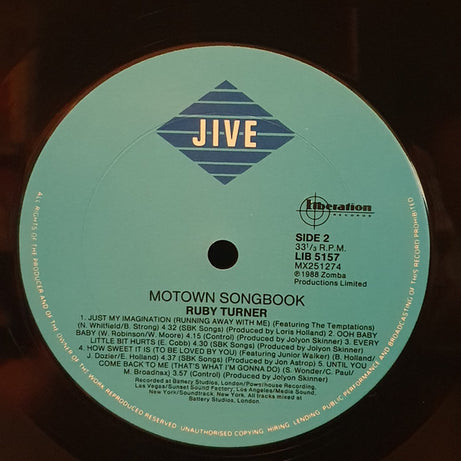 Ruby Turner : The Motown Song Book (LP, Album, Gat)