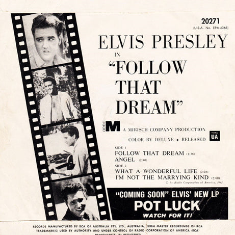 Elvis Presley : Follow That Dream (7", EP, New)