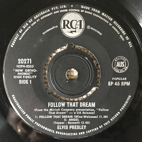 Elvis Presley : Follow That Dream (7", EP, New)