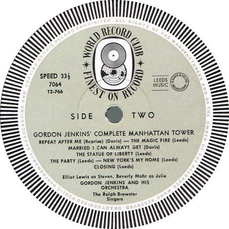 Gordon Jenkins : Manhattan Tower (LP, Album, Mono, Club)