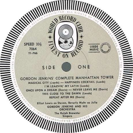 Gordon Jenkins : Manhattan Tower (LP, Album, Mono, Club)