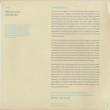 Andy Bull : We're Too Young (CD, EP + 7", Single, Gat)