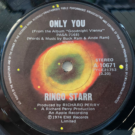 Ringo Starr : Only You (7", Single)