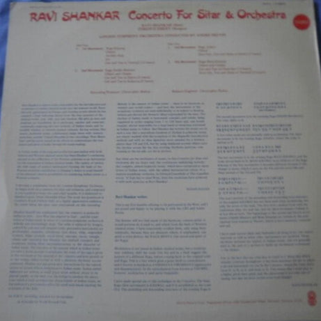 Ravi Shankar & André Previn - London Symphony Orchestra : Concerto For Sitar & Orchestra (LP, Album, Club, RE)