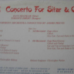 Ravi Shankar & André Previn - London Symphony Orchestra : Concerto For Sitar & Orchestra (LP, Album, Club, RE)