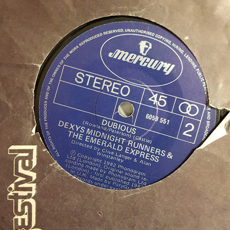 Dexys Midnight Runners & The Emerald Express : Come On Eileen (7", Single, Gen)