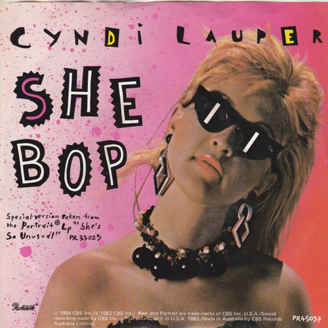 Cyndi Lauper : She Bop (7", Single, RP)
