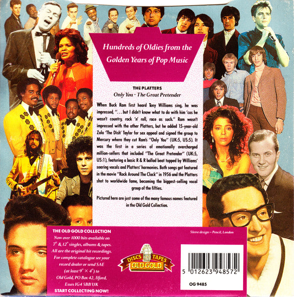 The Platters : Only You / The Great Pretender (7", Single, Mono, RE)