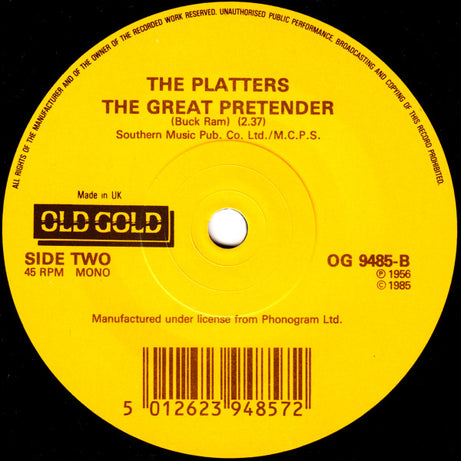 The Platters : Only You / The Great Pretender (7", Single, Mono, RE)