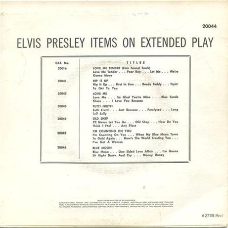 Elvis Presley : Old Shep (7", EP, Ora)