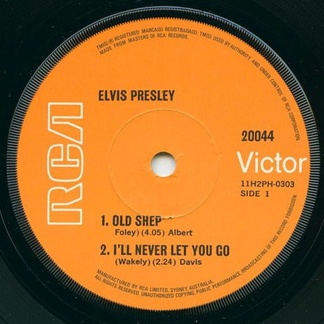 Elvis Presley : Old Shep (7", EP, Ora)