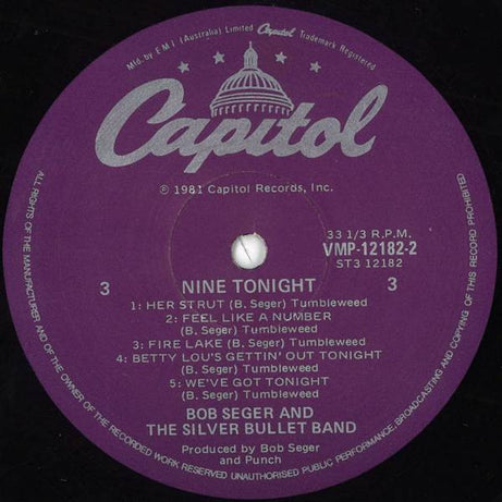 Bob Seger & The Silver Bullet Band* : Nine Tonight (2xLP, Album, Gat)