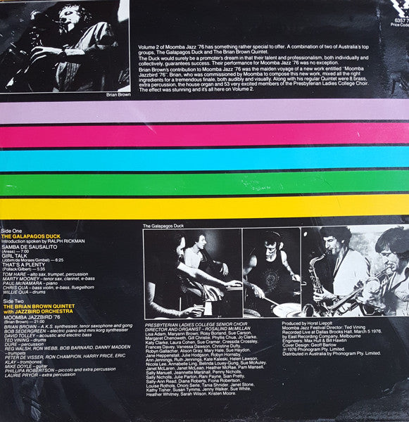Galapagos Duck, Brian Brown Quintet With  Jazzbird Orchestra And  Presbyterian Ladies College Choir : Moomba Jazz '76 Live From The Dallas Brooks Hall Vol. 2 (LP, Album)