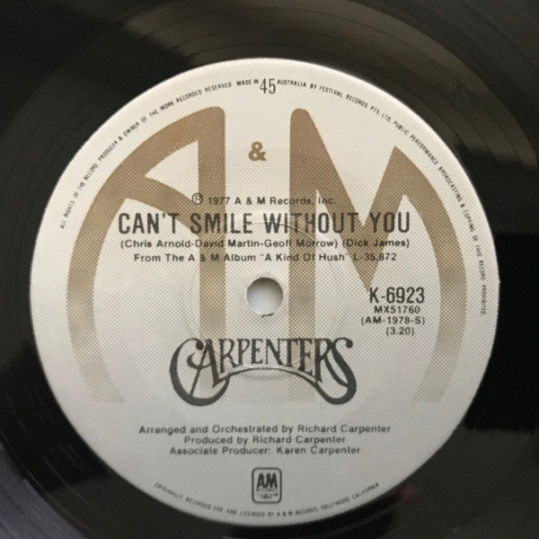 Carpenters : Calling Occupants Of Interplanetary Craft (The Recognized Anthem Of World Contact Day) (7", Single)