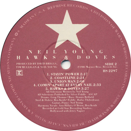 Neil Young : Hawks & Doves (LP, Album, Win)