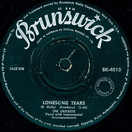 The Crickets (2) : Lonesome Tears (7", Single)
