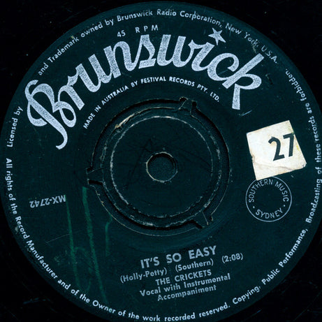 The Crickets (2) : Lonesome Tears (7", Single)