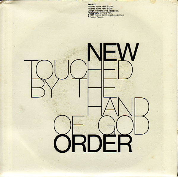 New Order : Touched By The Hand Of God (7")