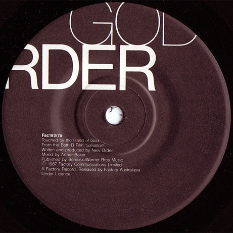 New Order : Touched By The Hand Of God (7")