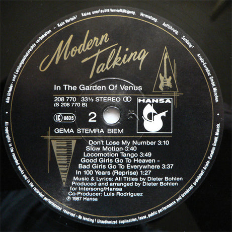 Modern Talking : In The Garden Of Venus - The 6th Album (LP, Album)
