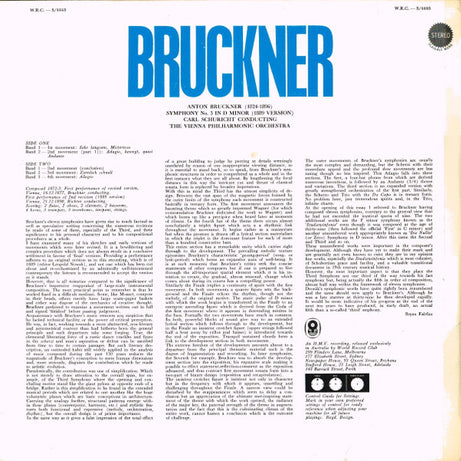 Anton Bruckner  /  Carl Schuricht  /  Wiener Philharmoniker : Symphony No. 3 In D Minor (LP, Album, Club)