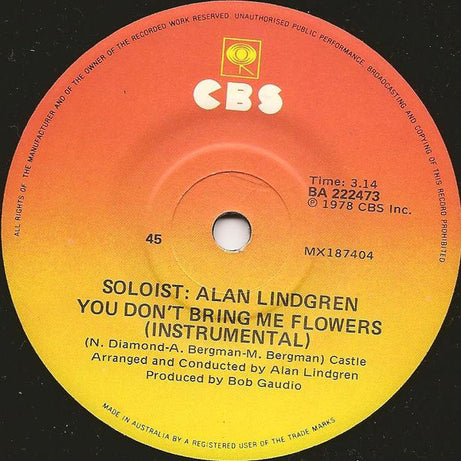 Neil Diamond, Barbra Streisand : You Don't Bring Me Flowers (7", Single)