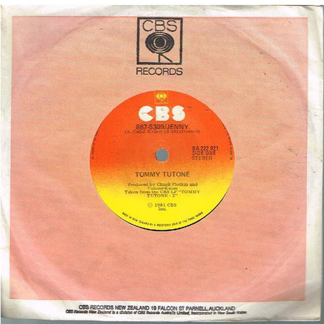 Tommy Tutone : 867-5309/Jenny (7", Single)