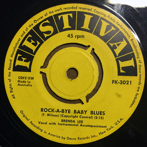 Brenda Lee : Rock-A-Bye Baby Blues (7", Single)