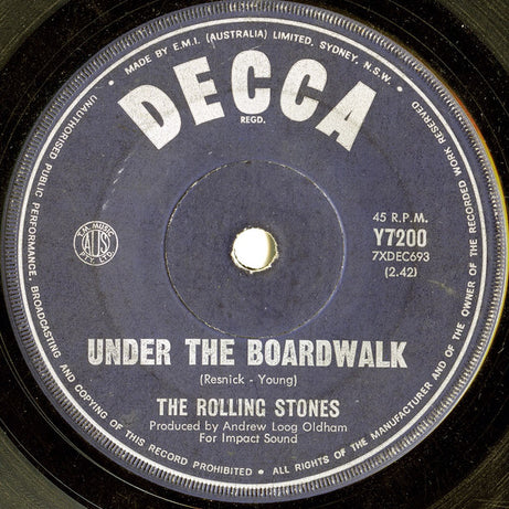 The Rolling Stones : Under The Boardwalk (7", Single, Dar)
