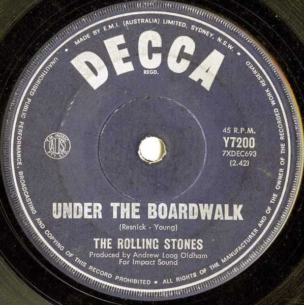 The Rolling Stones : Under The Boardwalk (7", Single, Dar)