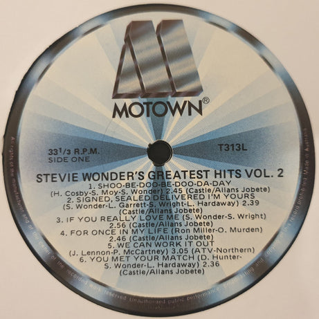 Stevie Wonder : Stevie Wonder's Greatest Hits Vol. 2 (LP, Comp, RE)