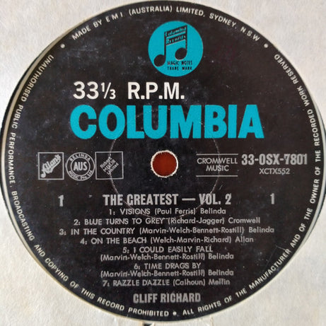 Cliff Richard : The Greatest Volume 2 (LP, Comp, Mono)