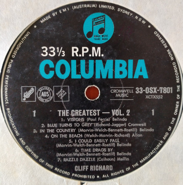Cliff Richard : The Greatest Volume 2 (LP, Comp, Mono)