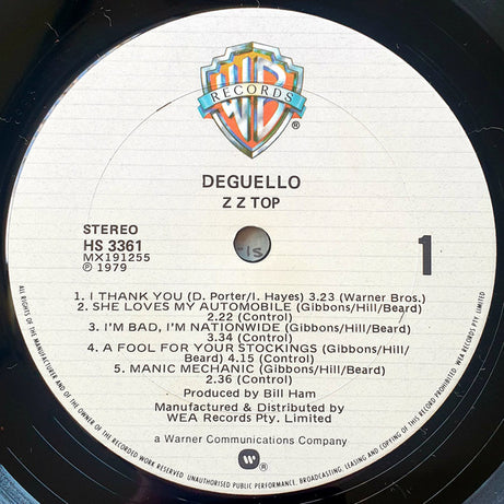 ZZ Top : Degüello (LP, Album)