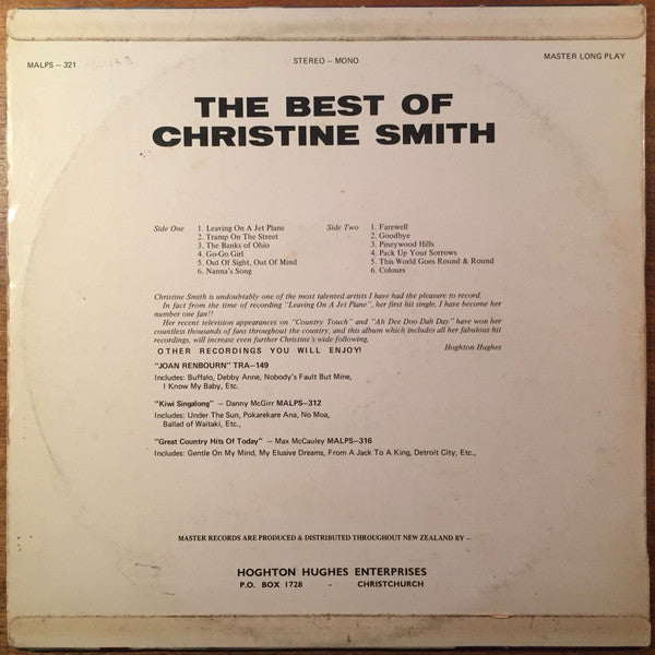Christine Smith (3) : The Best Of Christine Smith (LP, Comp)