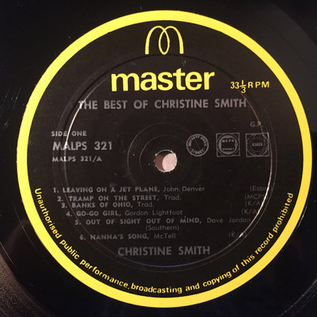 Christine Smith (3) : The Best Of Christine Smith (LP, Comp)