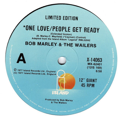 Bob Marley & The Wailers : One Love / People Get Ready (12", Single, Ltd, Num)