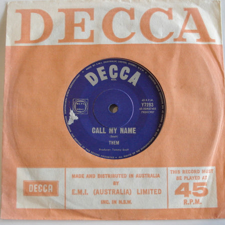 Them (3) : Call My Name (7", Single)